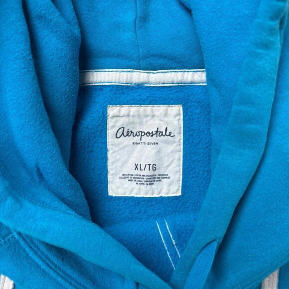 Y2K Aeropostale 00s NY 87 blue hoodie jacket - Picture 2 of 7